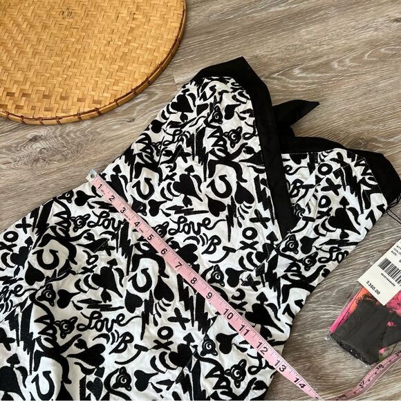 Betsey Johnson Y2K strapless‎ embroidered dress XOXO love - Picture 7 of 8